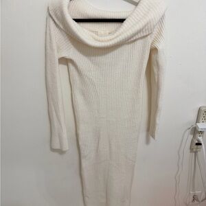 H&M Cream Cowl Neck Sweater Dress